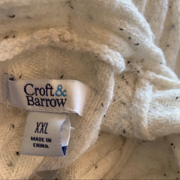 NWT CROFT & BARROW Size XXL Ivory Cardigan Sweater - Picture 5 of 7